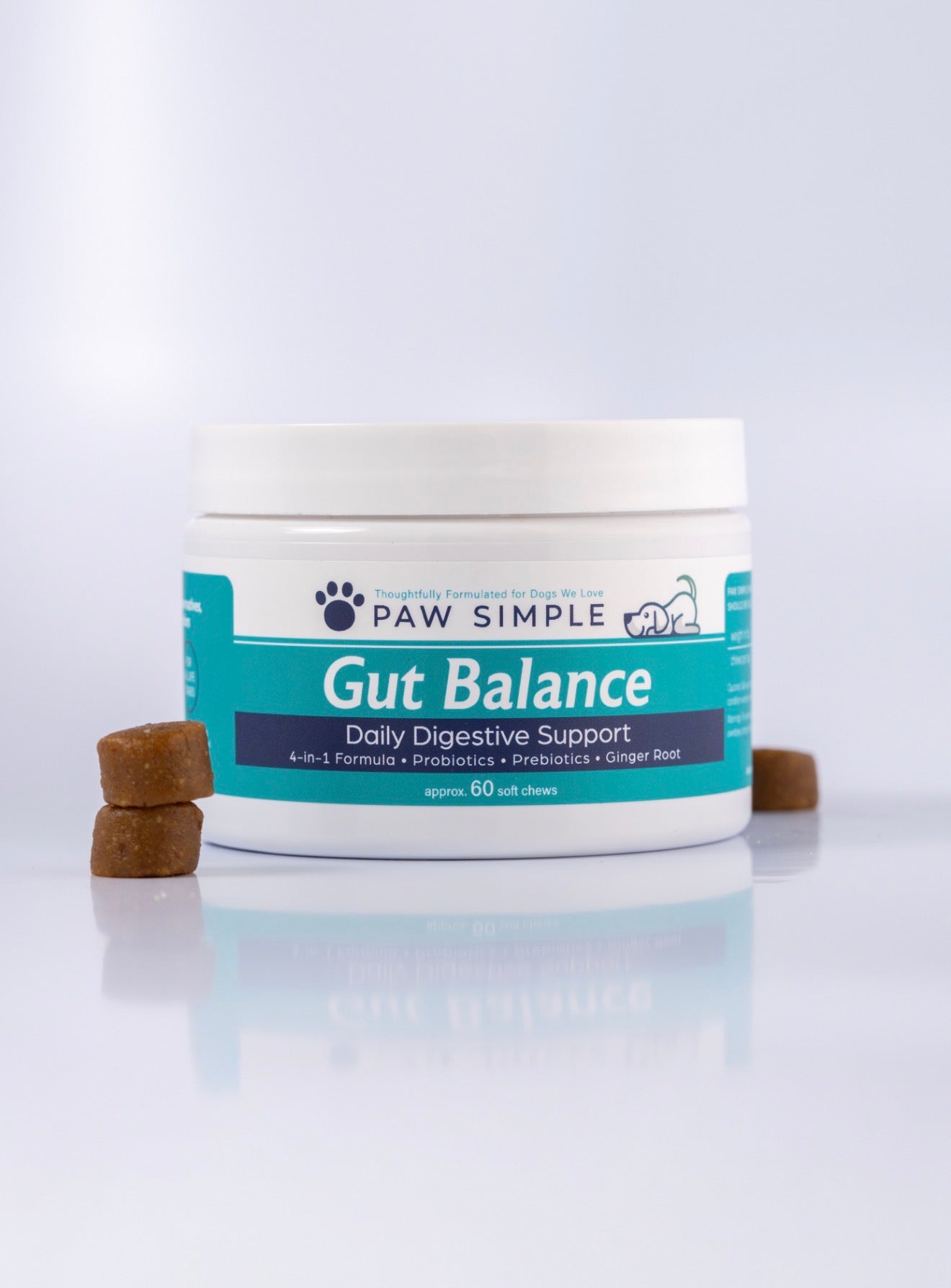 PAW SIMPLE Gut Balance – Daily Digestive Support for Dogs (60 Soft Chews